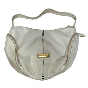 Isabella Fiore White Patent Leather Hobo Bag